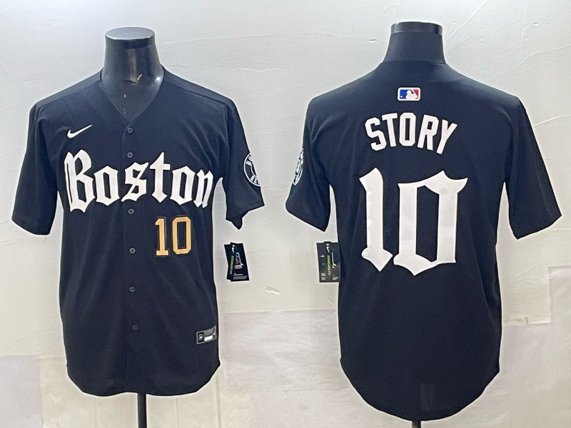 Men Boston Red Sox #10 Story black 2025 Nike MLB Jersey 001